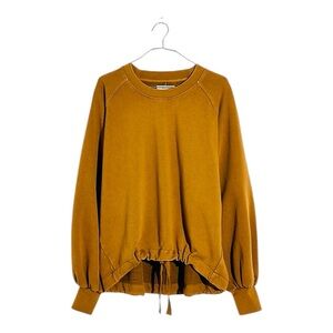 Madewell Miles Acorn Bubble-Sleeve Oversized Drawstring Sweatshirt Size …